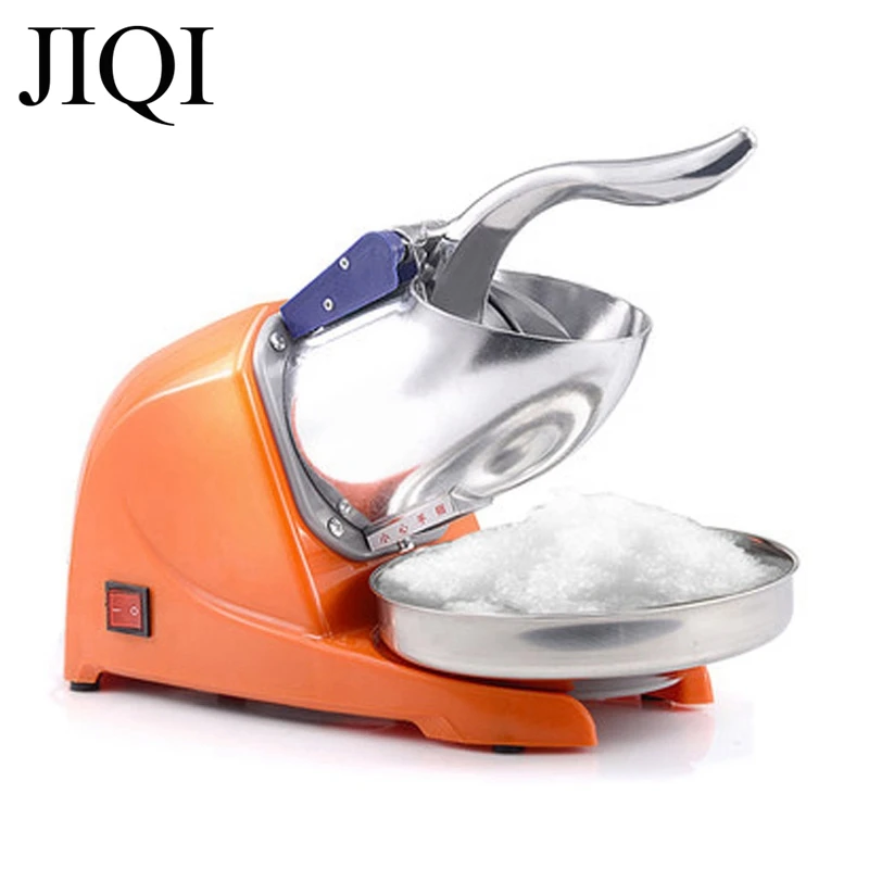 JIQI Household Electric Ice Crusher Automatic Ice Shaver Machine Smoothie Maker 110/220V Grinder Cold Drinks Maker Shaved Tool