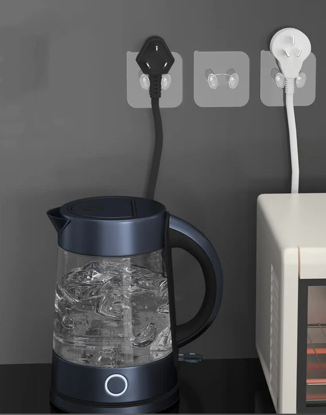 Wall Storage Hook Punch-free Power Plug Socket Holder Kitchen Stealth Hook Wall Adhesive Hanger for Bathroom