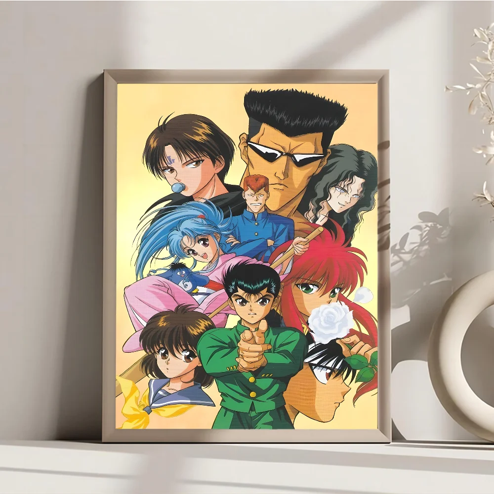 ملصقات لاصقة لفيلم أنيمي يويو هاكوشو ، ملصق من ورق الكرافت العتيق ، بار ومقهى لغرفة تصنعه بنفسك ، لوحة جمالية فنية ، 1 * *