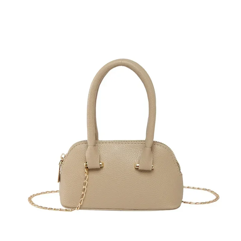 

Новая модная однотонная сумка через плечо с цепочкой для женщин, легкая многофункциональная конструкция, идеально подходит для весны, модная сумка-ракушка