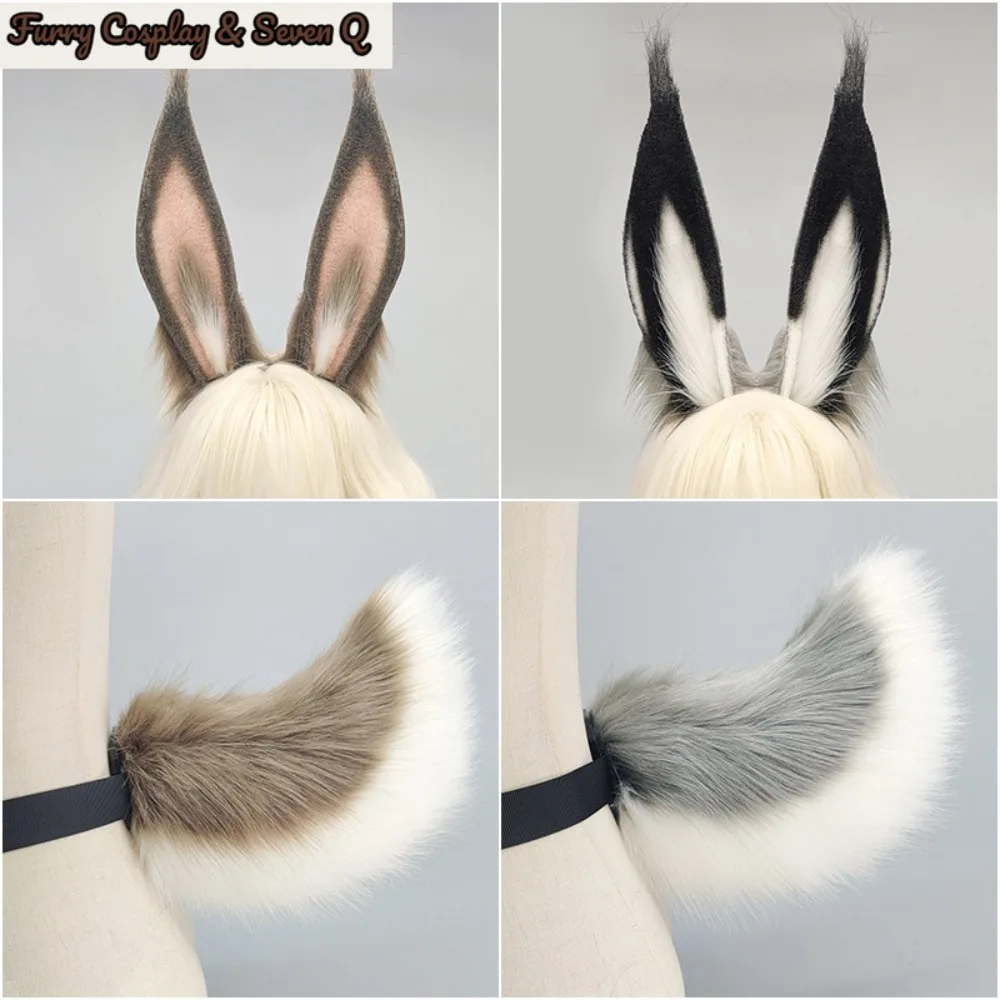 Game Arknights Amiya Savage Cosplay Accessories Props Rabbit Ear Headband Cute Faux Fur Hair Hoop Plush Bunny Ears Hairbands