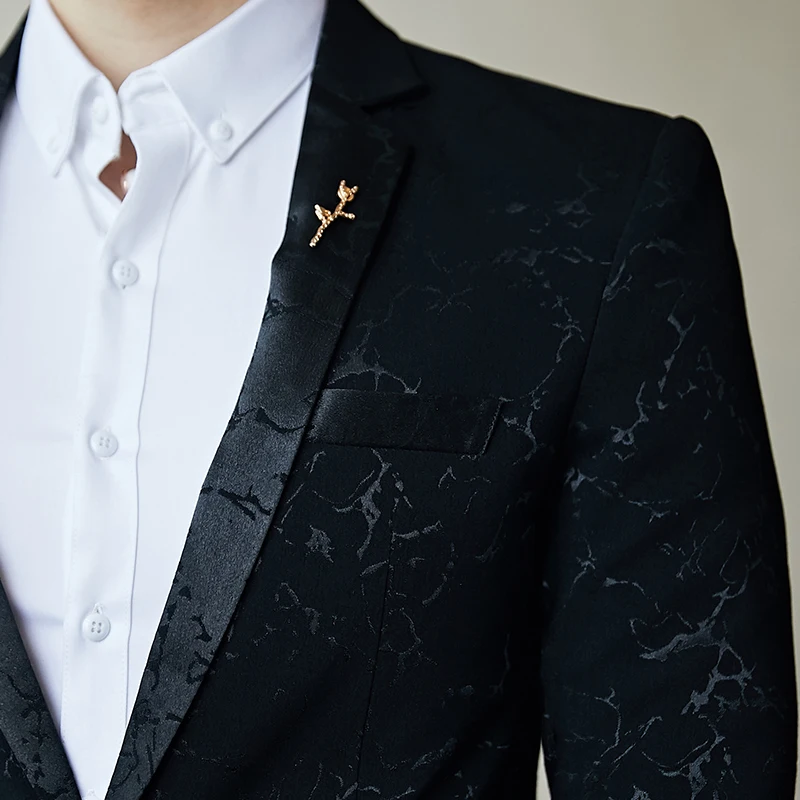 Blazer de lujo para fiesta de graduación para hombre, Chaqueta de traje de hilo brillante, color vino, rojo, azul y negro, traje ajustado para