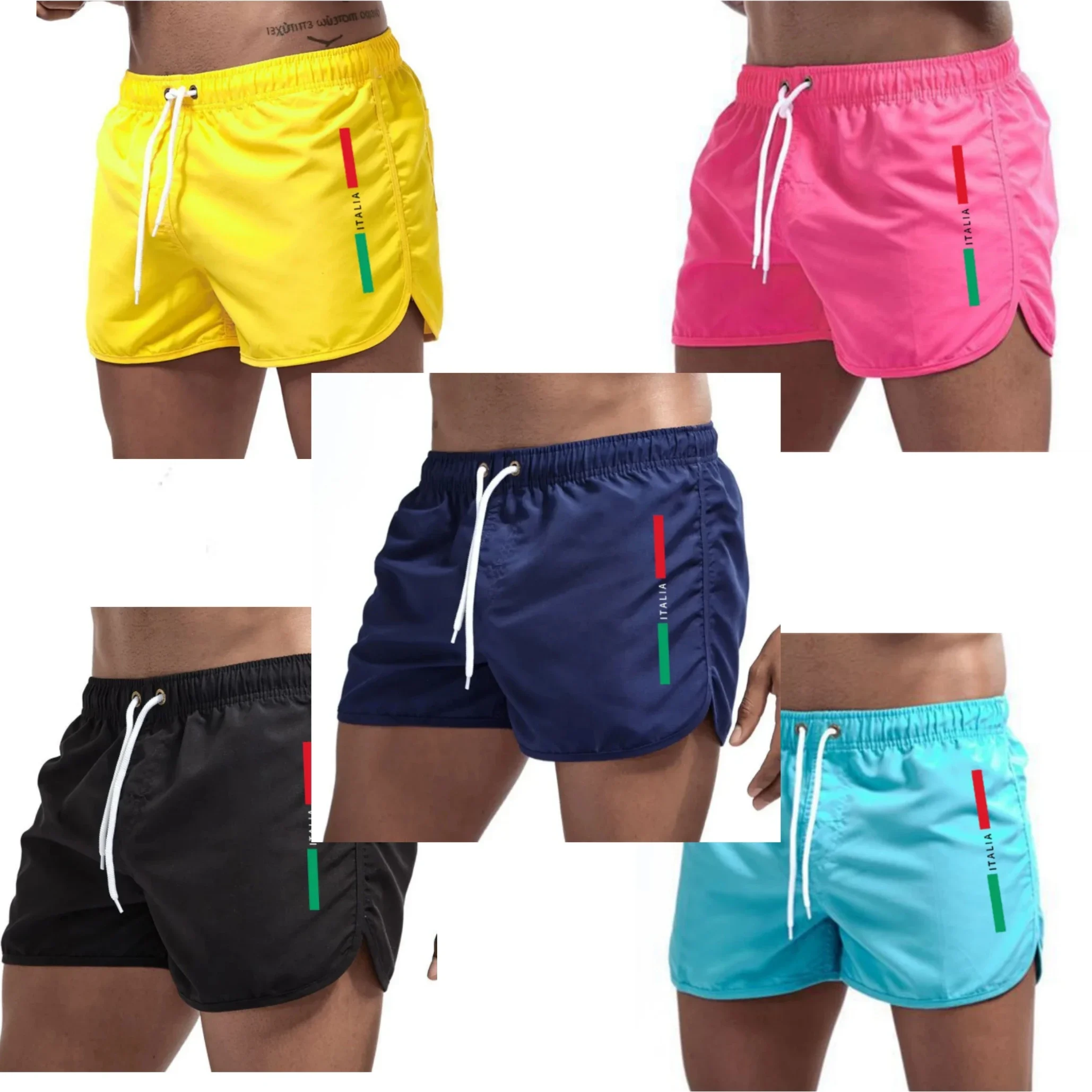 Novos shorts masculinos de secagem rápida para praia, fitness, verão, natação, lazer, esportes, praia e surf.