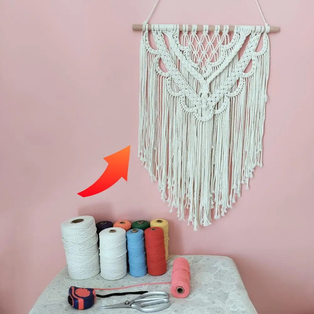 

3mm 200 Meters Macrame Rope Colored Cotton Cord DIY Easy Fun Family Project Weekend Mom Daughter Activity Idea With PDF Tutorial