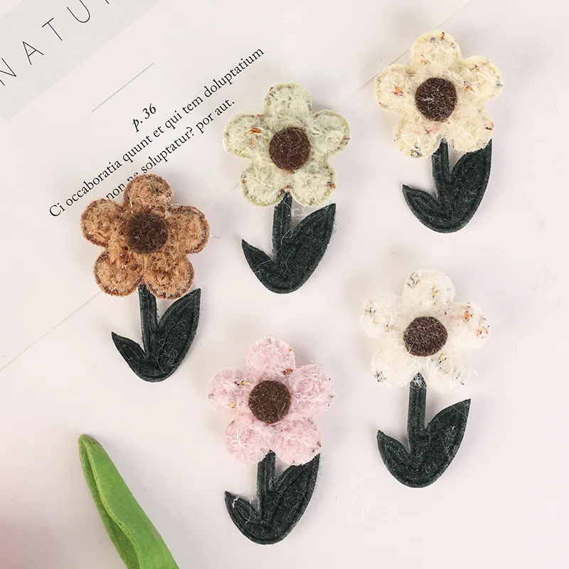 Fabric Brooch Velvet Small Flower Leaf Shape DIY Pin for Bag Hat Scarf Decoration Eco Friendly Portable Handmade Fresh Style