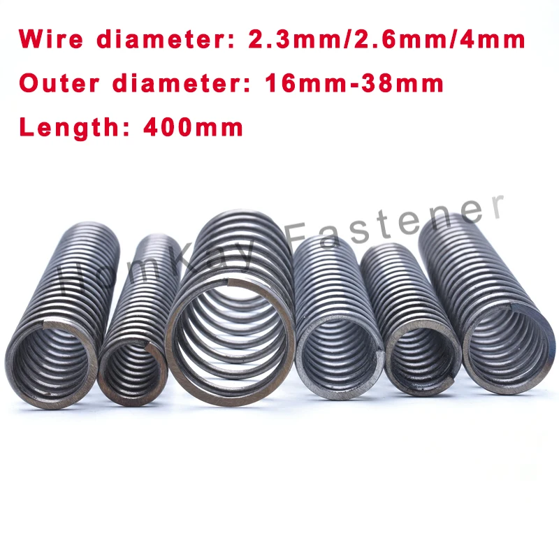 

1PCS Length 400mm Extra-Large Compression Spring Black Steel Long Telescopic Pressure Spring Wire Diameter 2.3mm/2.6mm/4mm