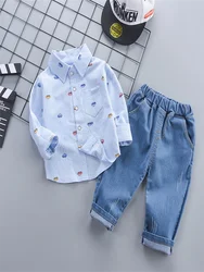 BibiCola(BibiCola)New casual shirts and jeans in spring and autumn are suitable for babies aged 1-5.