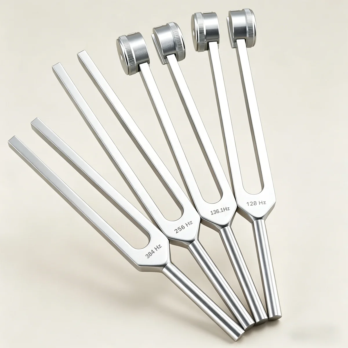 Miwayer Tuning Fork Set 128Hz 136.1Hz 256Hz 384Hz Weighted Unweighted with Activator for Chakra Yoga Meditation