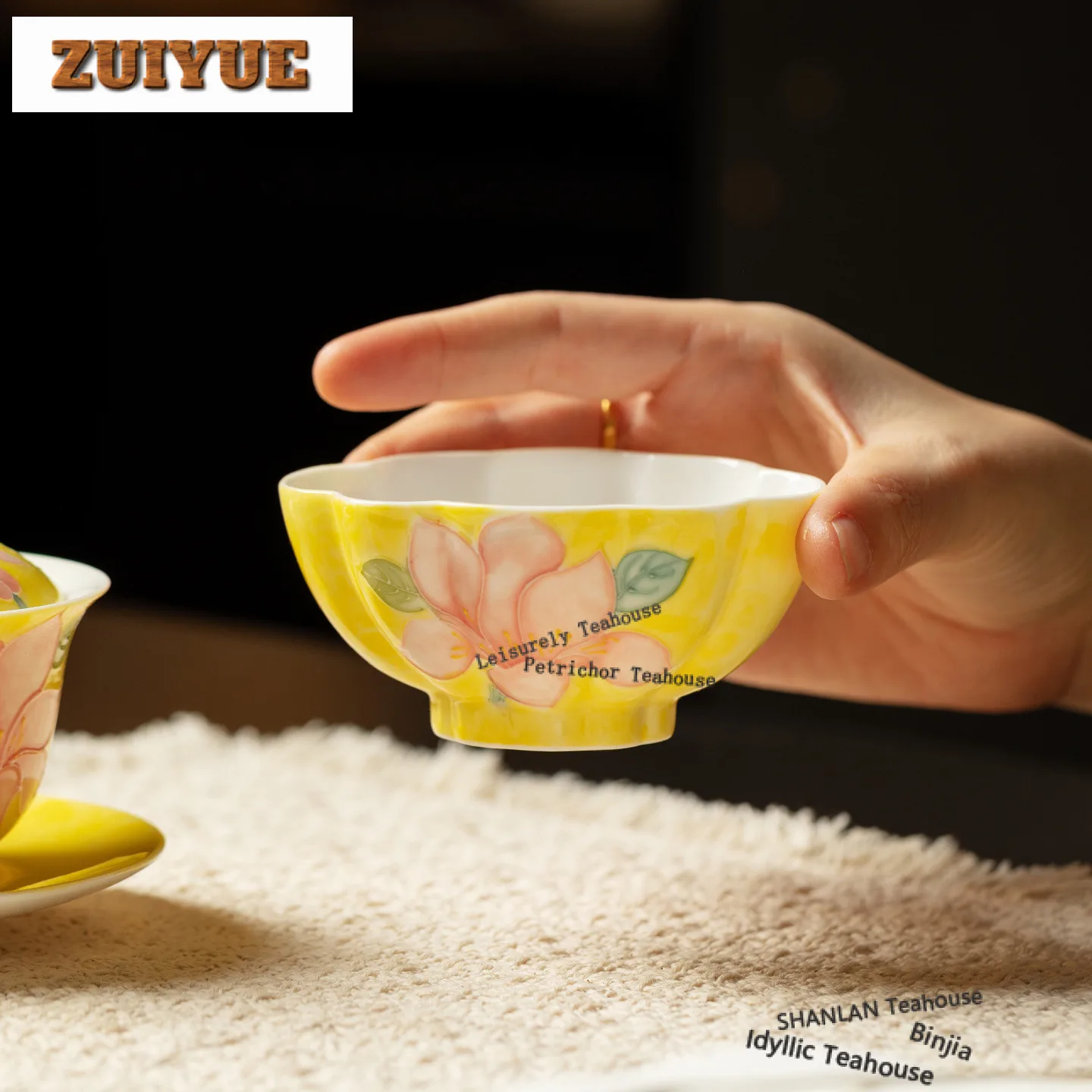 

80ml Hand-painted Lily Teacup Handmade Tea Bowl Beautiful Tea Cup Tea-tasting Smelling Cup Chazhan Master Cups Household Teaset