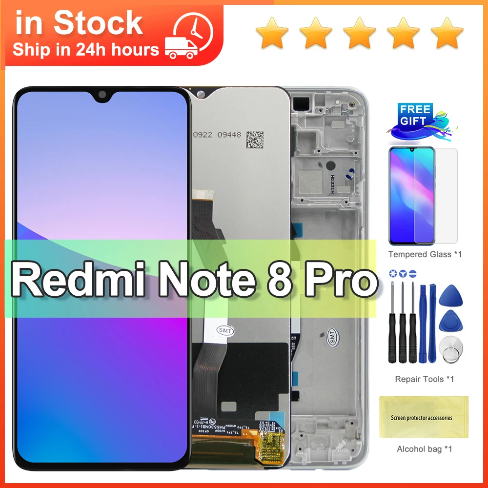 AAA Quality LCD For Xiaomi Redmi Note 8 Pro LCD Display Screen with Frame For Redmi Note8Pro M1906G7I Display Screen