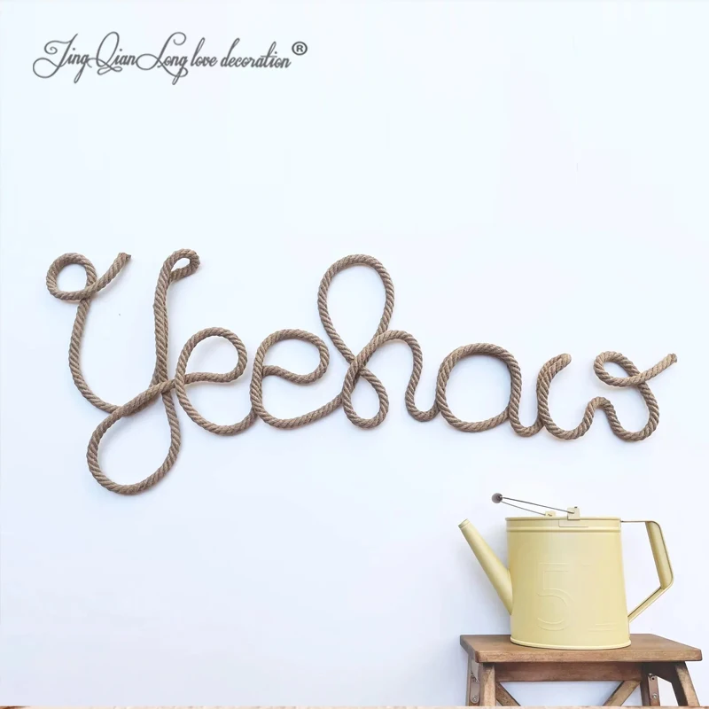 Custom Large Personalized Knitted Wire Name Wall Hanging for Short Names | Children and Baby Bedroom, Birthday Decor, Boho Holid