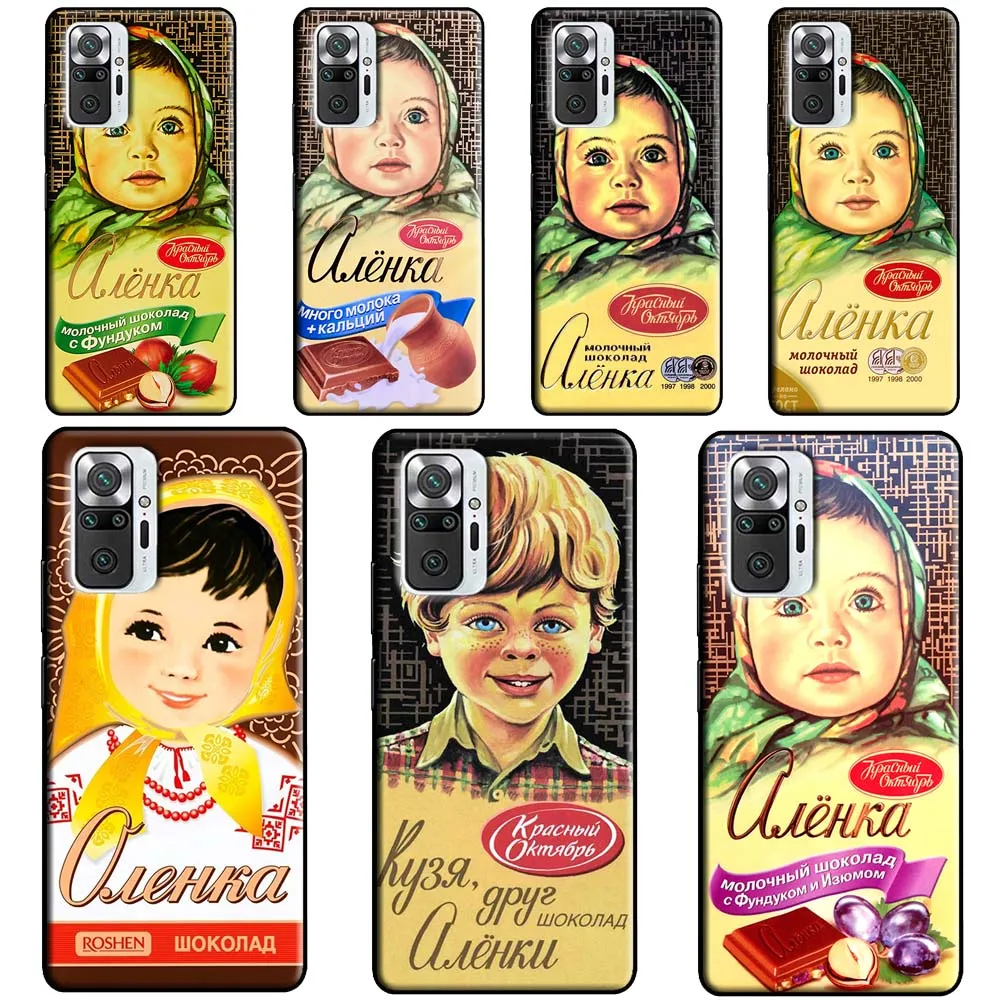 Russian Chocolate Alenka Case For Xiaomi Redmi Note 12 Pro 11 8 9 10 Pro 9S 10S 11S 12S Redmi 12C 10C 9C 10A Cover