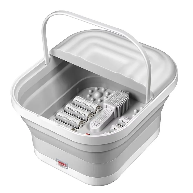 Folding Foot Spa Bath Massager With Heat, Foot Bath Tub With 8 Shiatsu Rollers, Heated Pedicure Soaking Tub For Relaxation