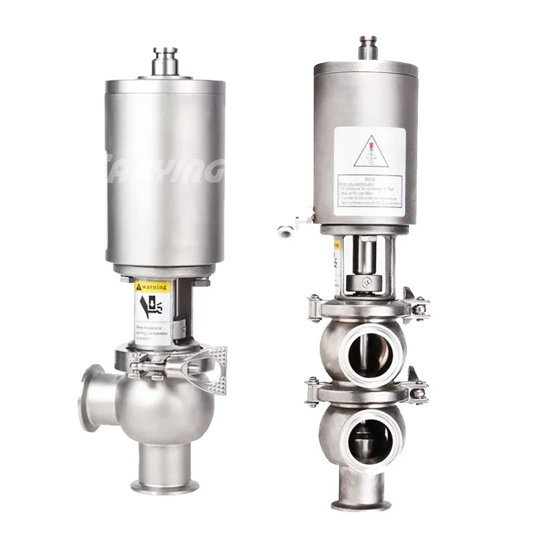 SS304 316 Valvola di avvisi per il controllo del flusso pneumatico sanitario per uso alimentare Valvola di inversione