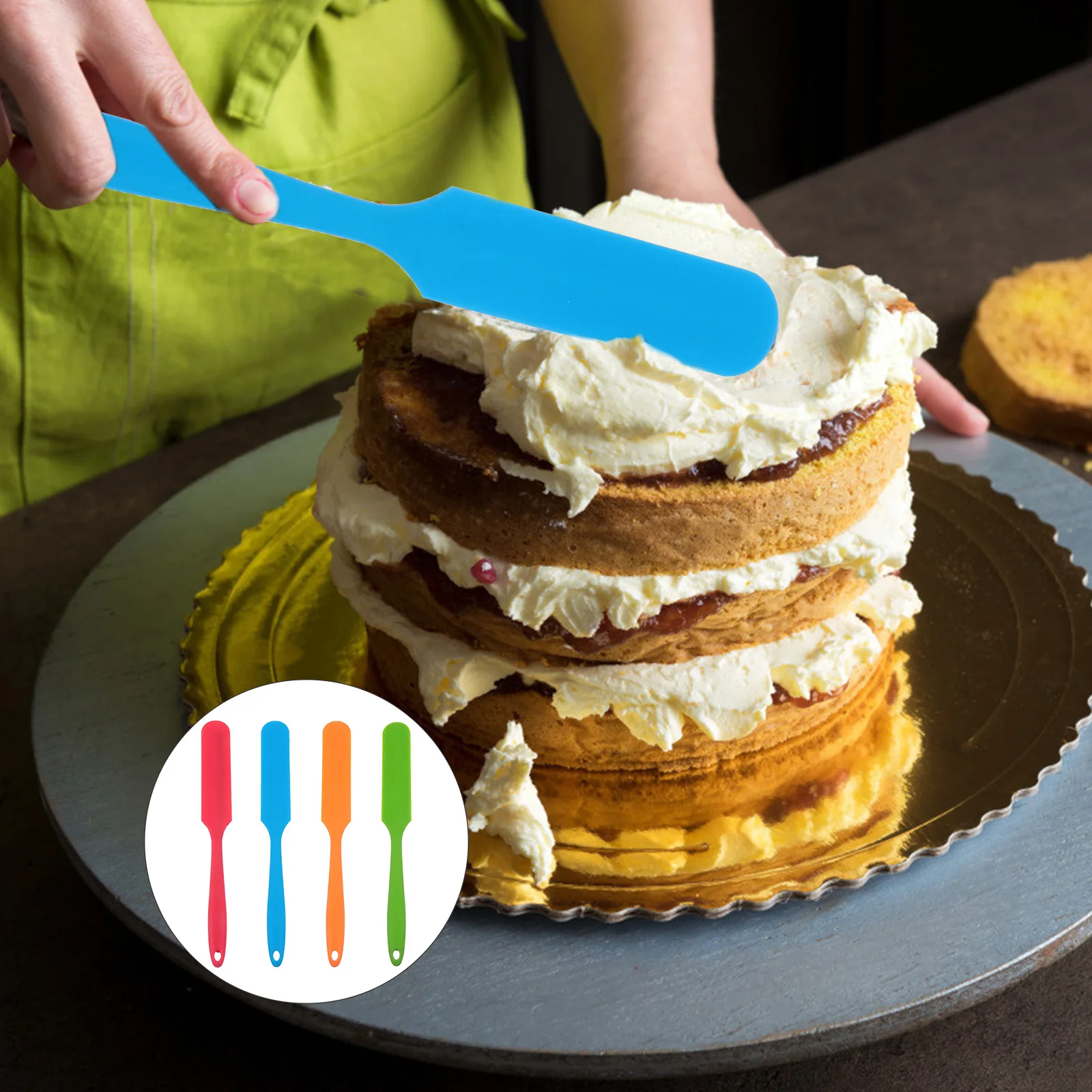 

4 шт., набор термостойких силиконовых лопаток, гибкие скребки для приготовления пищи, выпечки, инструменты для смешивания крема, силиконовая лопаточка