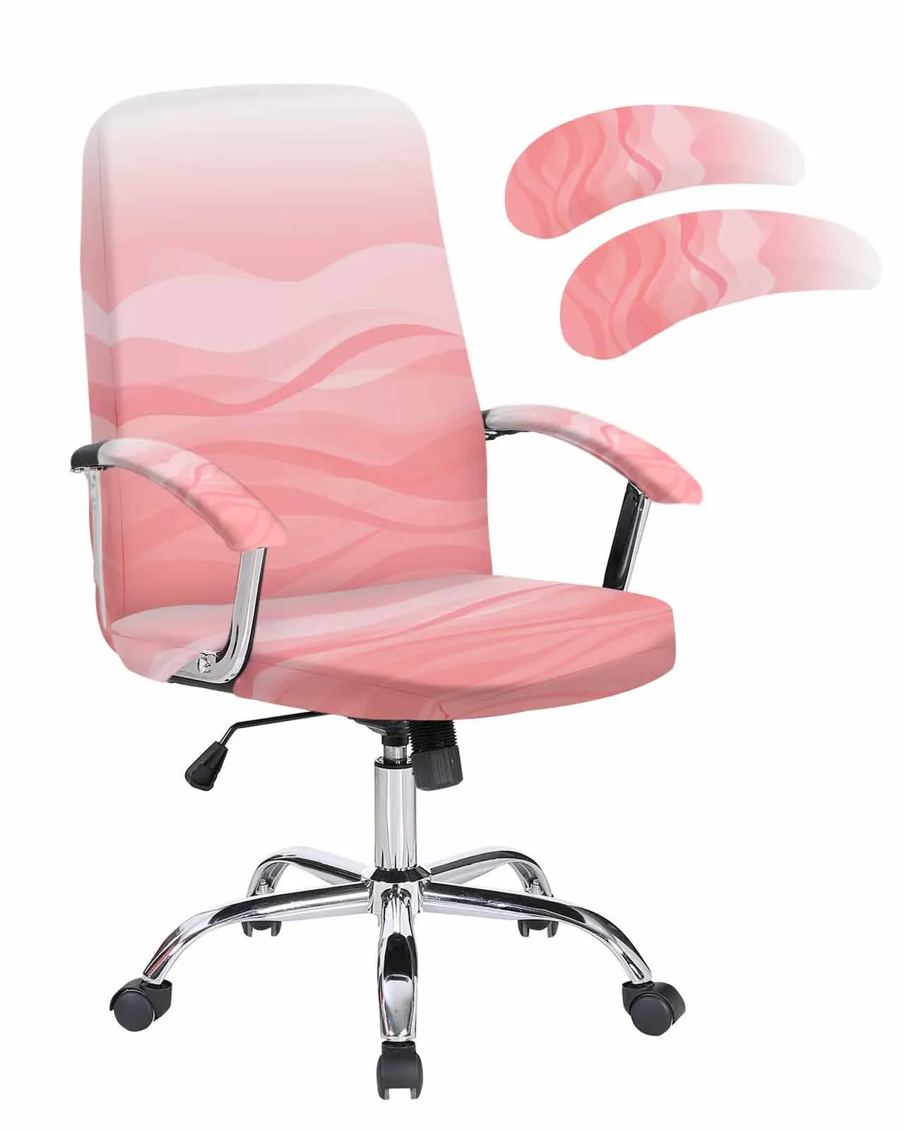 Gradient Water Ripple Pink Elastic Office Chair Cover Gaming Computer Chair Armchair Protector Seat Covers