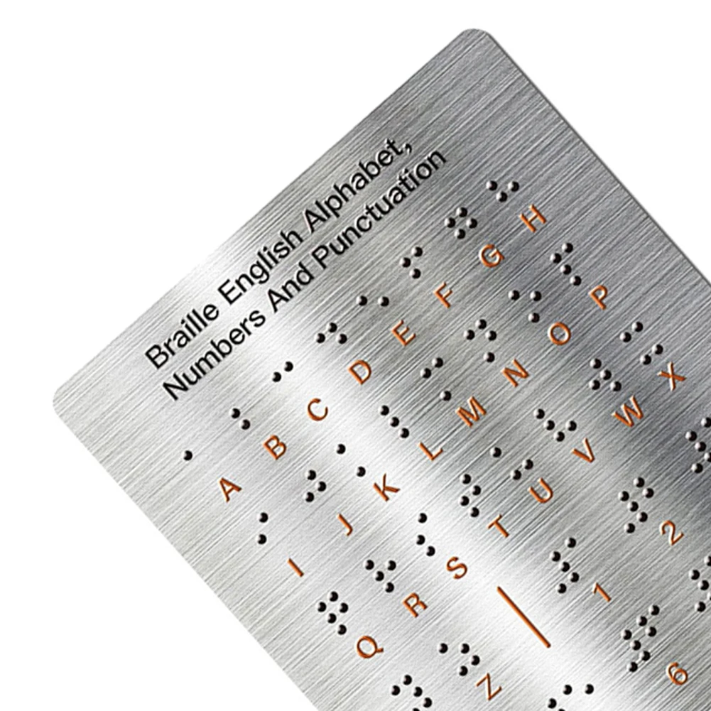 /Braille /Alphabet /And Number Learning Board With Tactile Bumps Metal For For Educational Aid For Visually Impaired Blind Stude