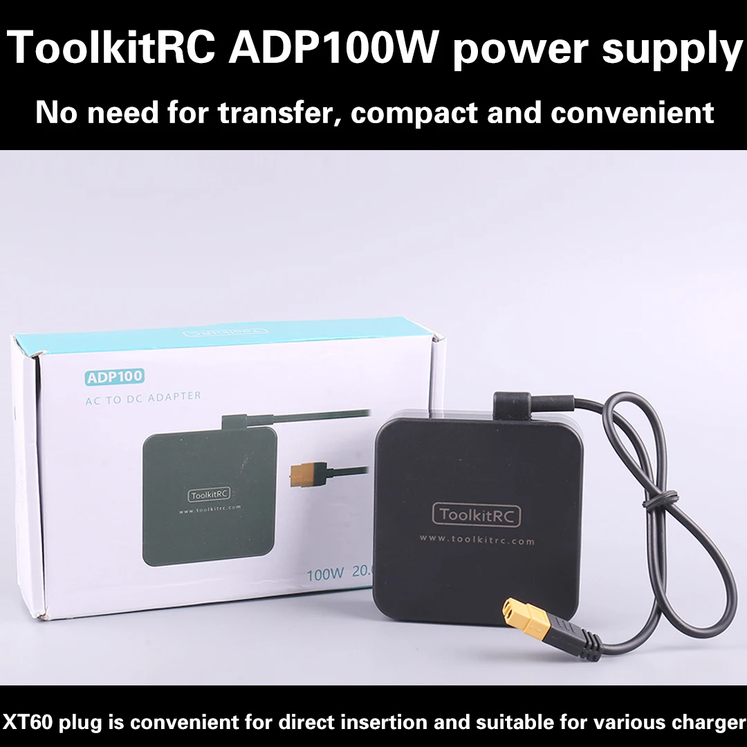 ToolKitRC ADP100 100W 20V Power Supply XT60 Output Adapter for M6D M7 M6 M4Q M6DAC IMax B6 Charger