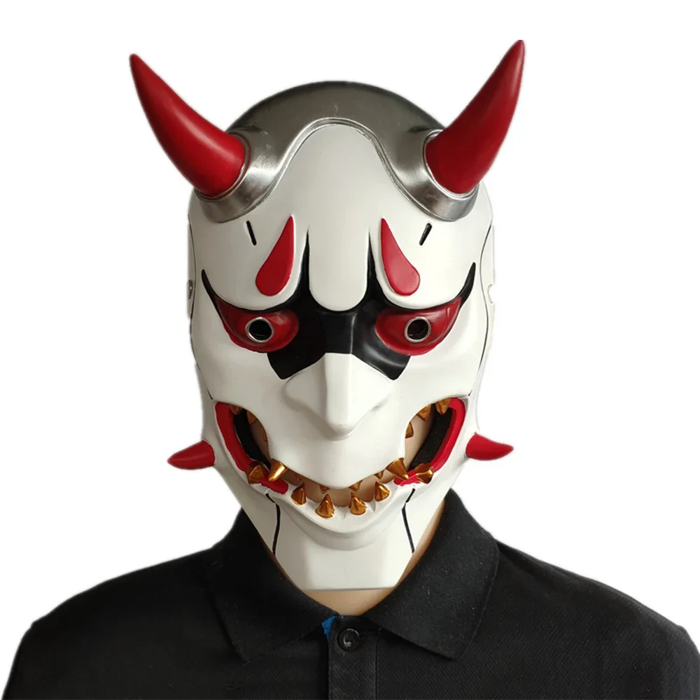 Anime Adventure Games Overwatch Genji Resin Mask Unisex Halloween Party Samurai Costume Show Props Collect Decorate Masks