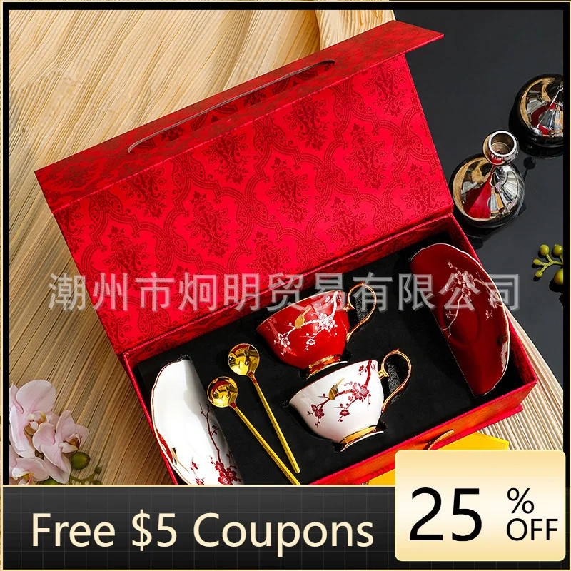 

High-end European luxury bone china coffee cup set, water cup, British afternoon tea set