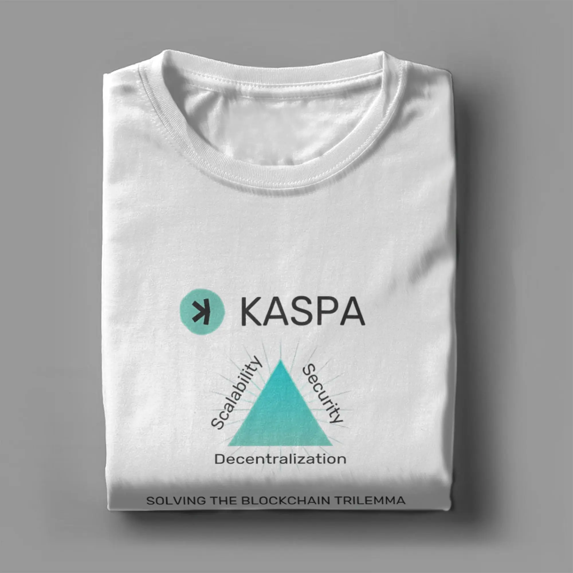 Kaspa حل نسخة Trilemma تي شيرت رجالي 100% قطن تي شيرت تقليدي Crewneck تي شيرت قصير الأكمام بلايز الحفلات