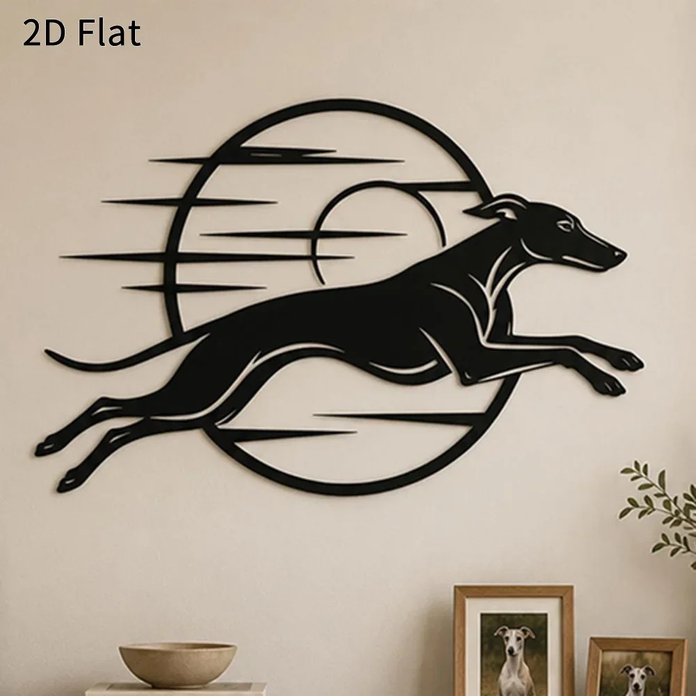 CIFBUY Iron Wall Art Greyhound Dog Silhouette Metal Plaque Sculpture Sign Home Decor For Living Room Bedroom Office Indoor
