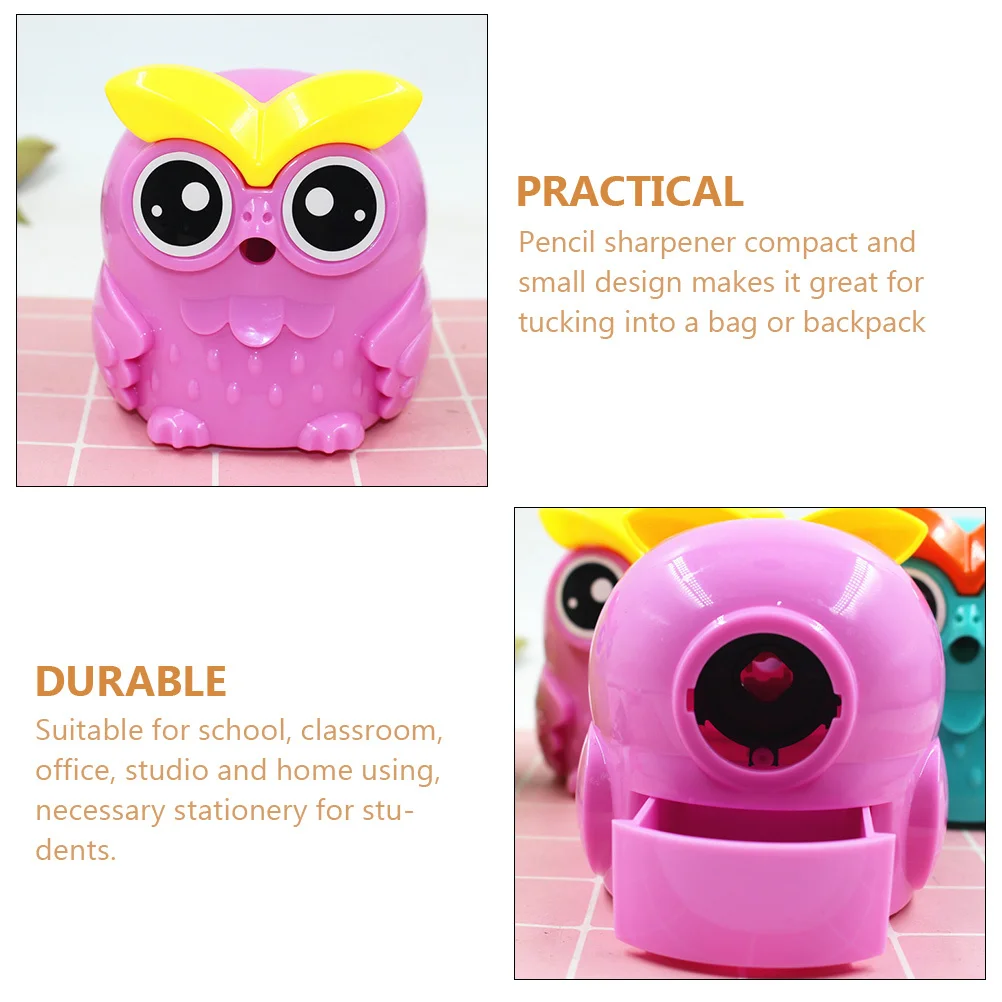 Cartoon Owl Pencil Sharpener Random Color Premium Material Long Lasting Universal Pencil Sharpening Tool