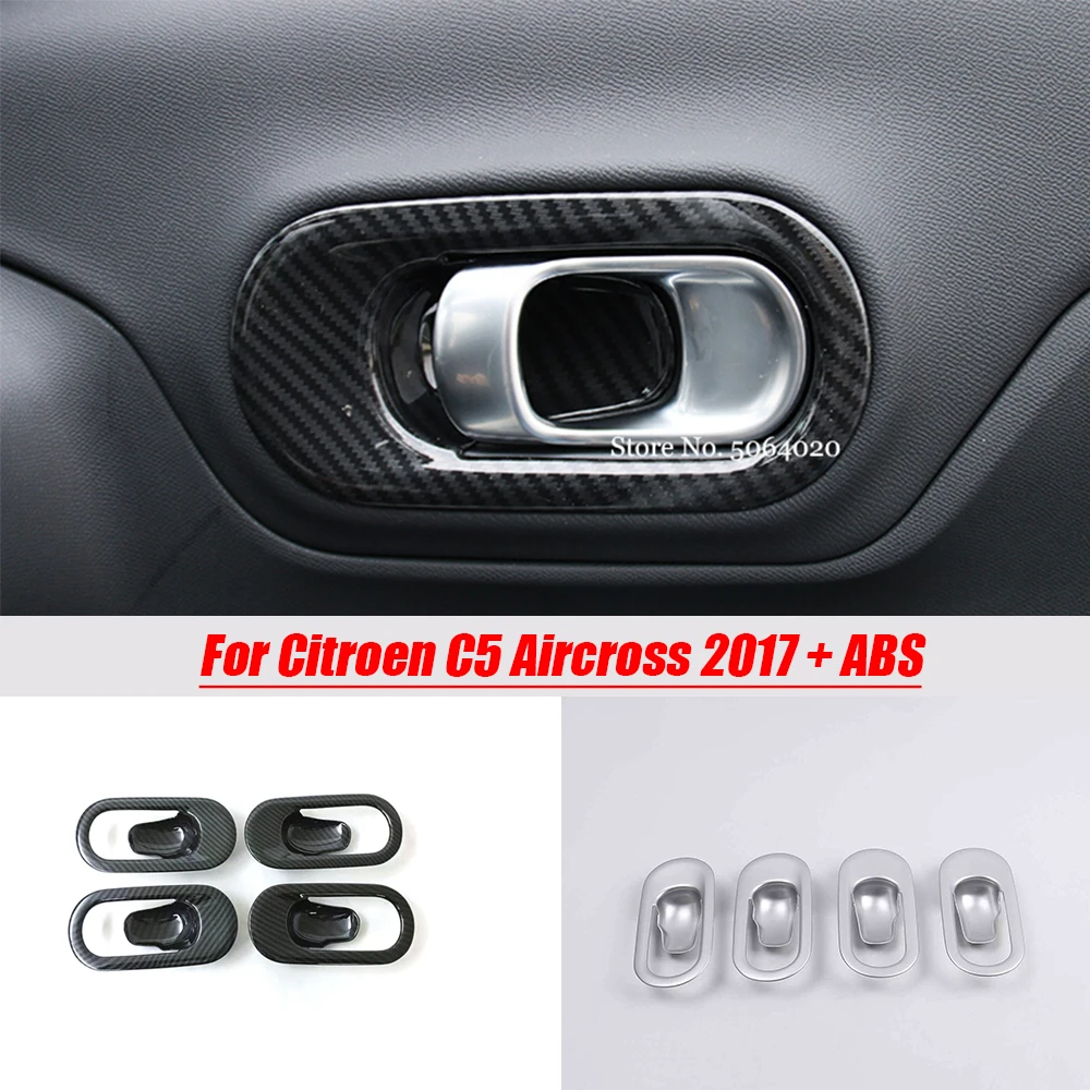 

For Citroen C5 Aircross 2017 2018 2019 ABS Carbon matte Car inner door Bowl protector frame Cover Trim Accessories Car Styling