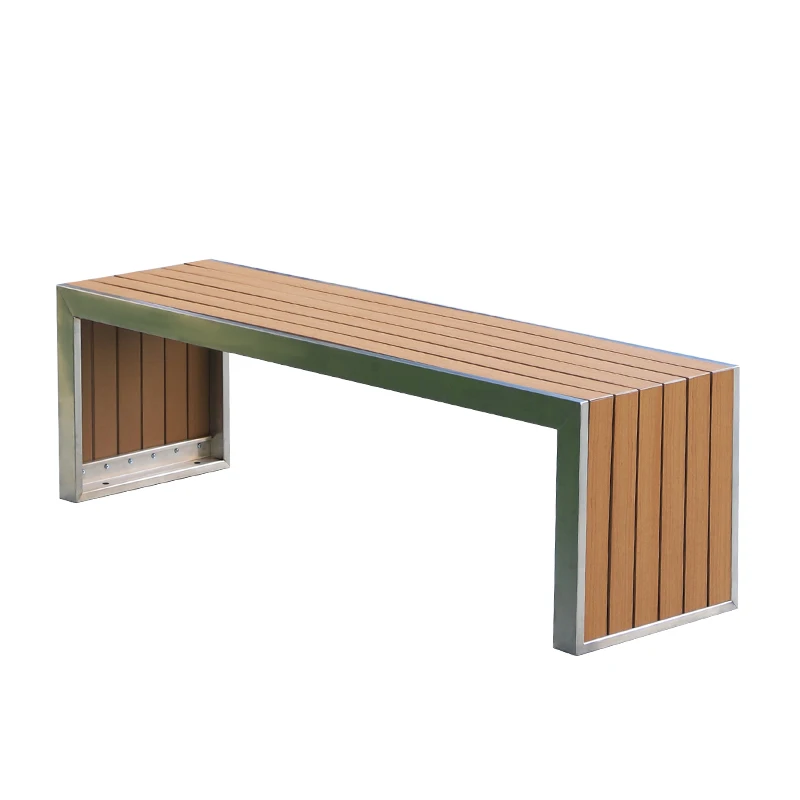 

Park Chair Outdoor Bench Outdoor Stainless Steel Sunscreen Bench Garden Seat Anti-corrosion Plastic Wood Iron Row Chair
