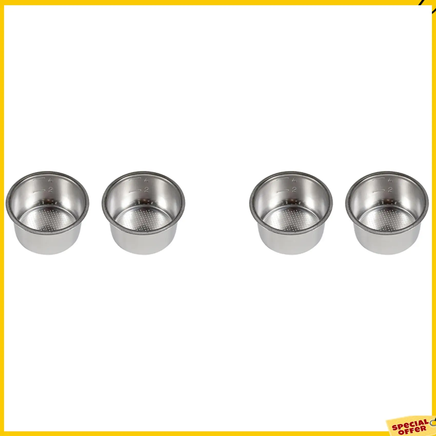 A24p 4 pçs 51mm 4 copos filtro de substituição cesta para café bottomless portátil para delonghi ec680/ec685 espresso