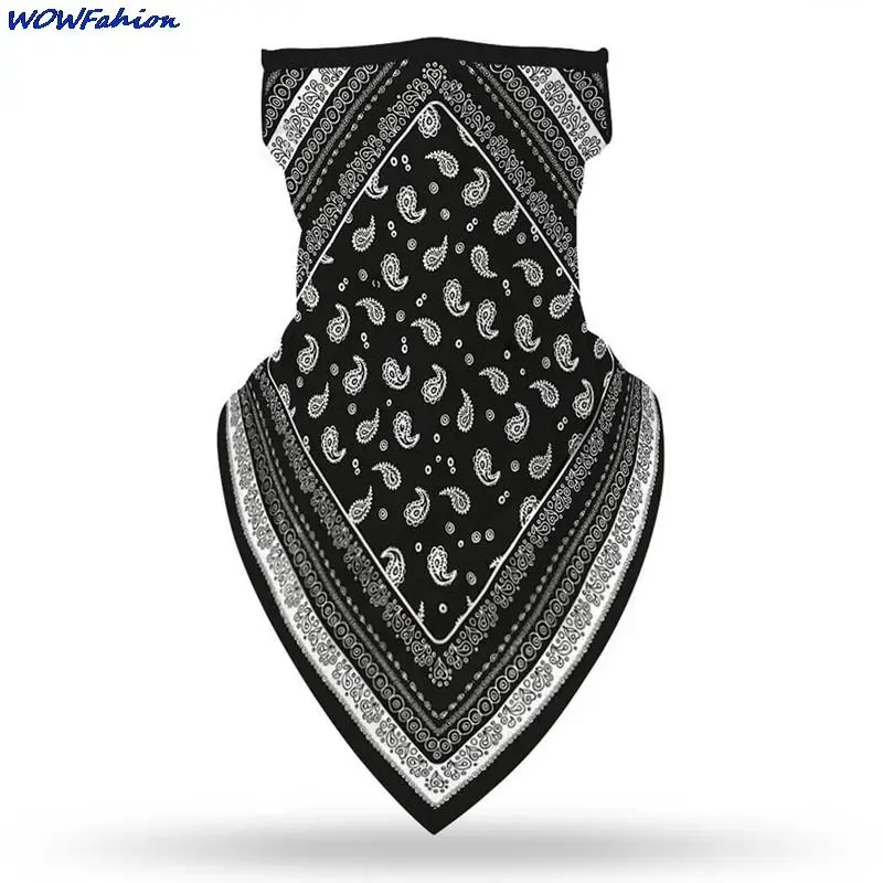 Ice Silk Ear Loops Neck Gaiter Face Scarf Cover Motorcycle Cycling Face Mask Men Skull Cap Sun Protection Balaclava Bandana