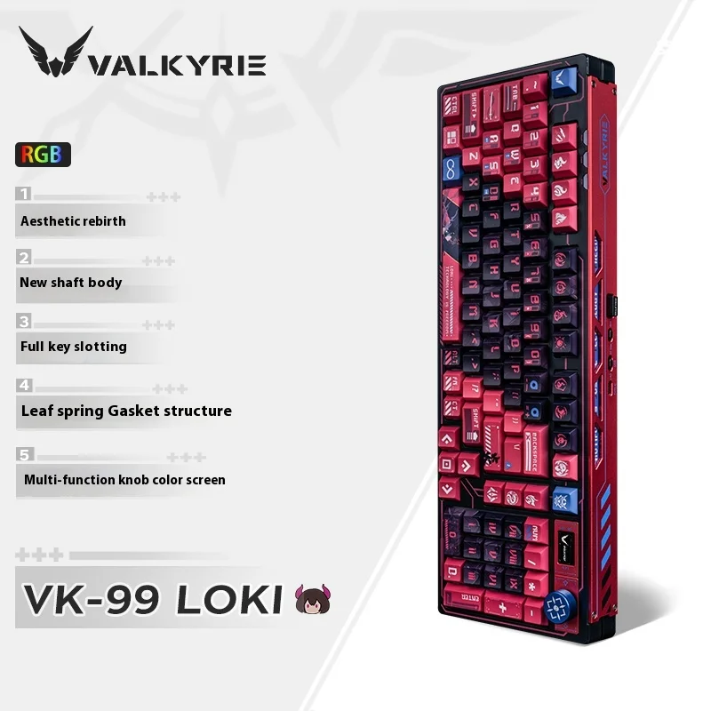 VALKYRIE VK99 Customizable Mechanical Keyboard - Tri-Mode Color Display Gasket Structure Gaming Keyboard