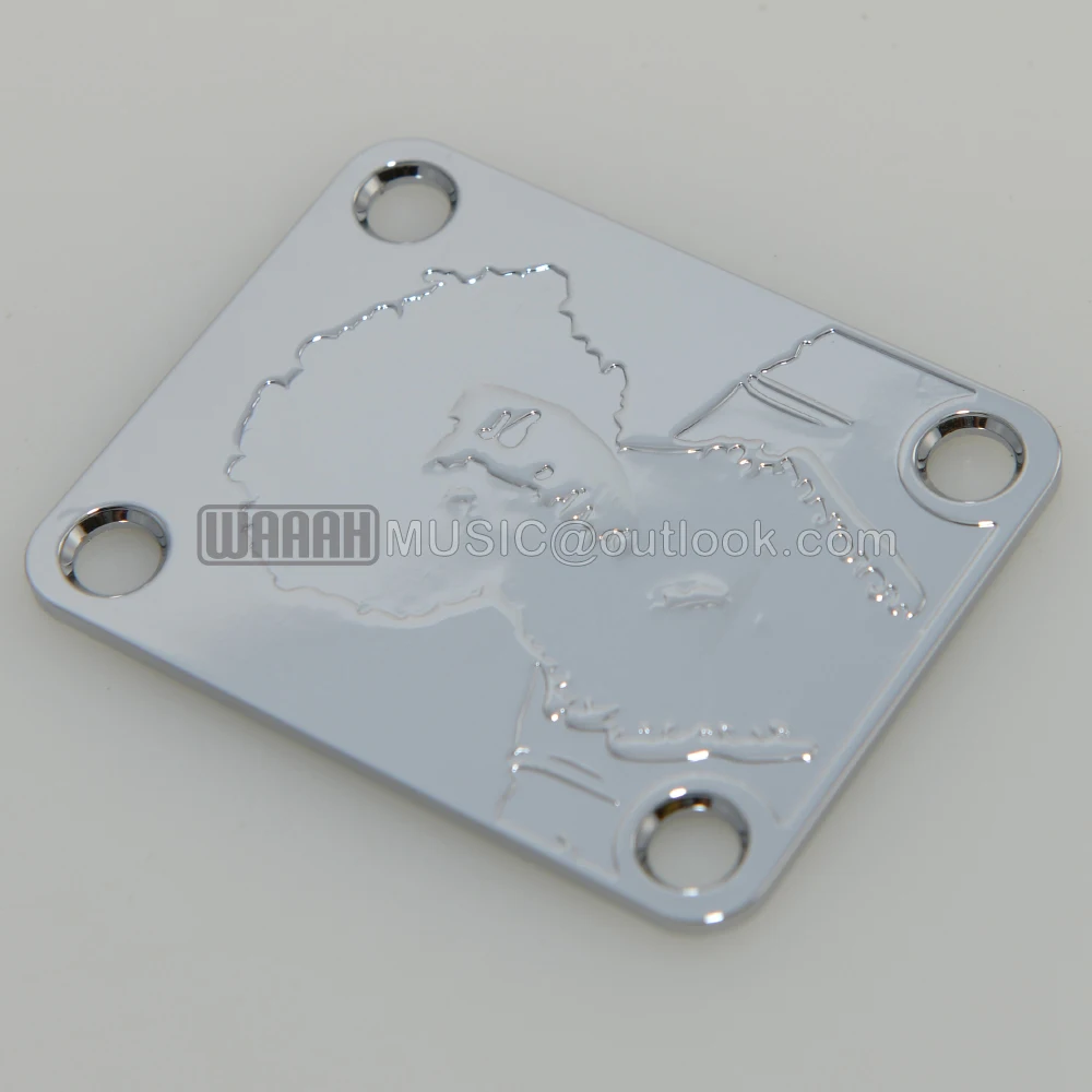 Aluminum Guitar Neck Plates Chrome JM Plate for Electric Guitar