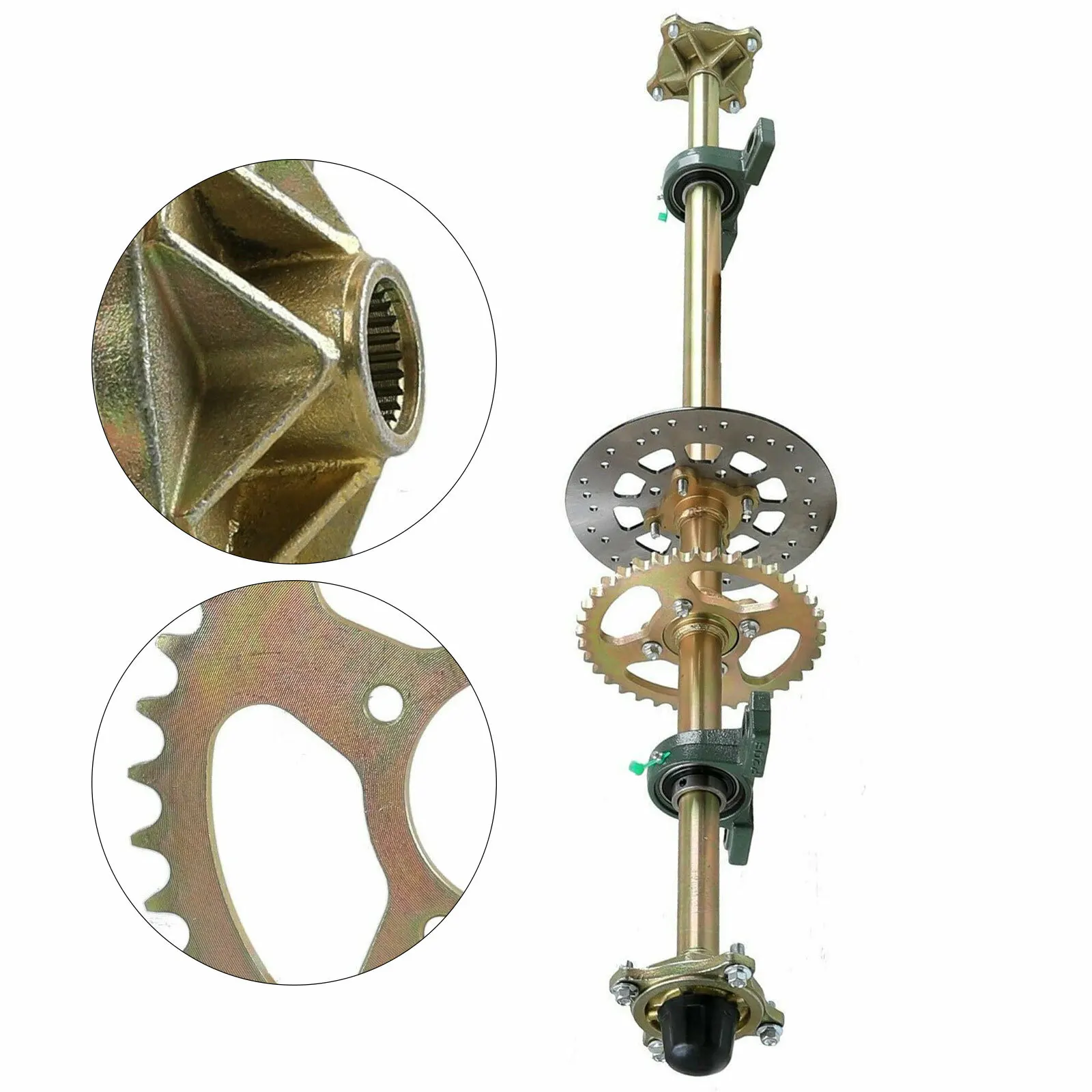 Kit de eje vivo trasero de 44 pulgadas para ATV y Go-Kart - Conjunto completo de cubo de rueda con rodamientos