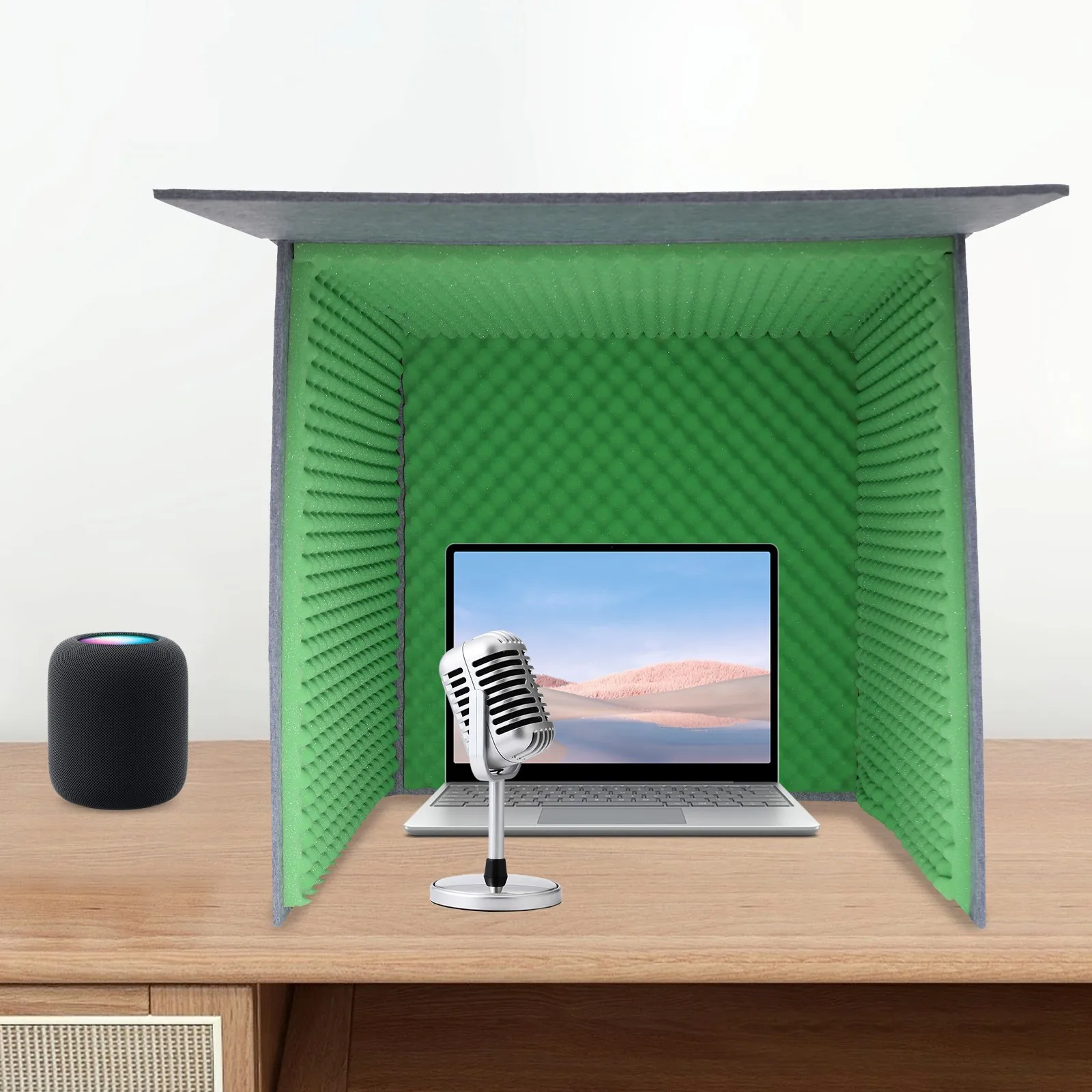 

Звукопоглощающий чехол для стола 80x80 см, зеленый, шумозащитный экран