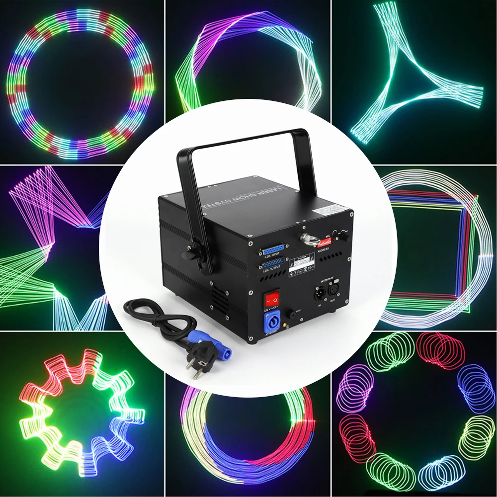 300W Full Color RGB Animation Scan Laser Projector ILDA DJ Disco Club Party Stage Light