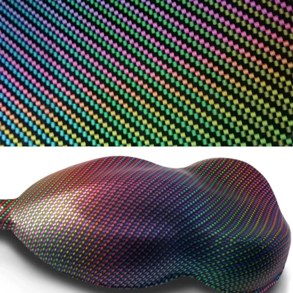 Colorful Twill Carbon Fiber Texture Hydrographic Water Transfer Printing Film0.5x2m,PVA Water-Soluble Hydro Dip Film for Car 176