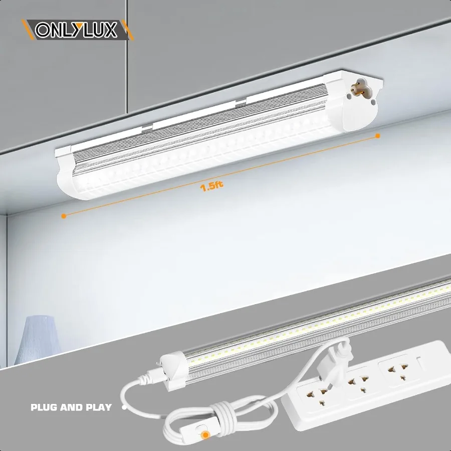 Luzes de loja led tubo de luz led 25w 6000k iluminação de garagem er brilhante sob a iluminação do armário conectável com plug luzes de loja para ga