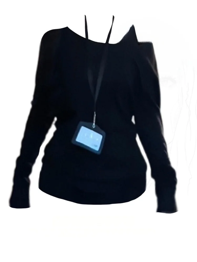 

Женская асимметричная футболка большого размера с длинным рукавом, повседневная, универсальная, осенняя, новая, в стиле Pure Desire