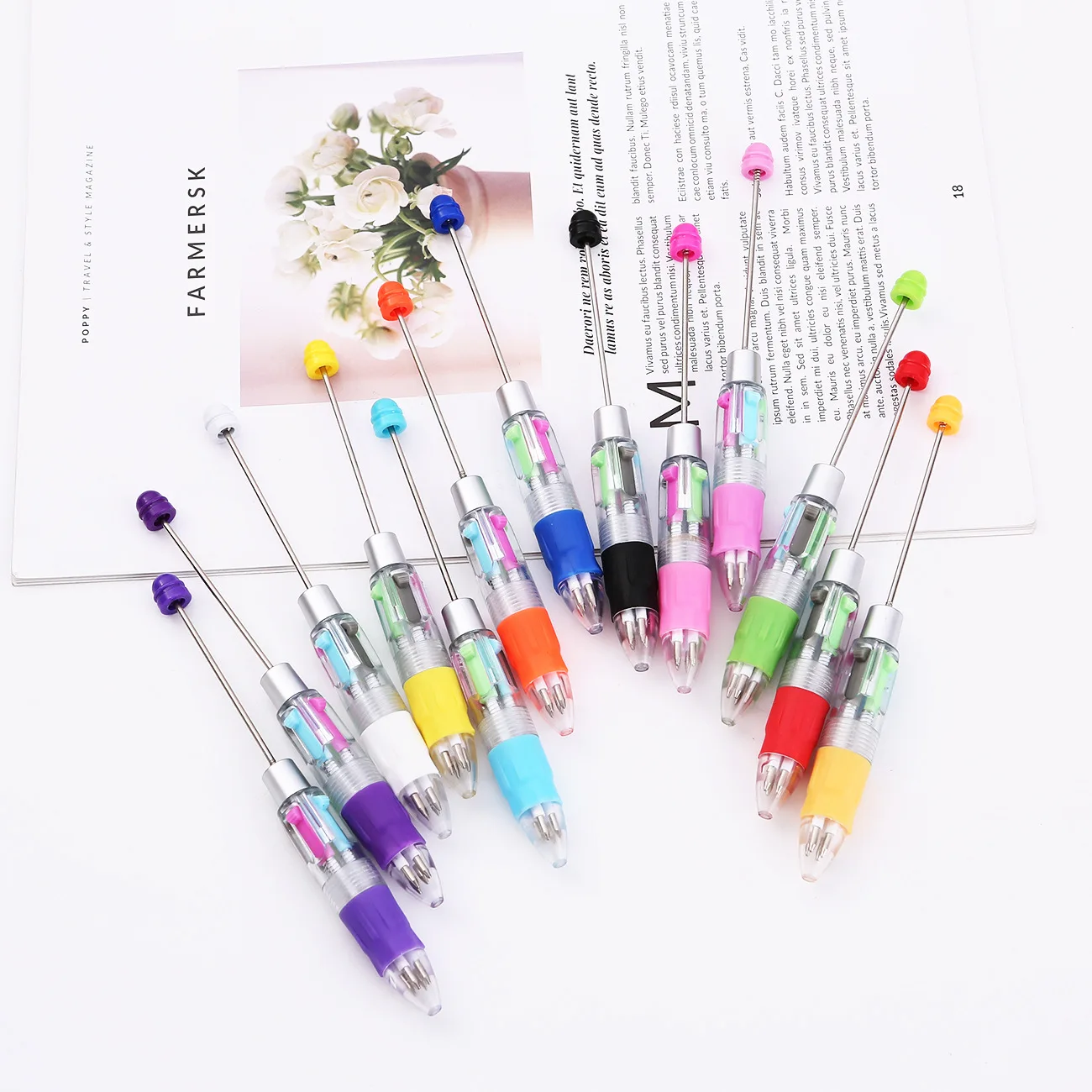 1pcs 5pcs 10pcs 50pcs Four Colour Refills Beaded Pens for Beadable Ballpoint Pen for Student Gift School Luxury Signature Pen