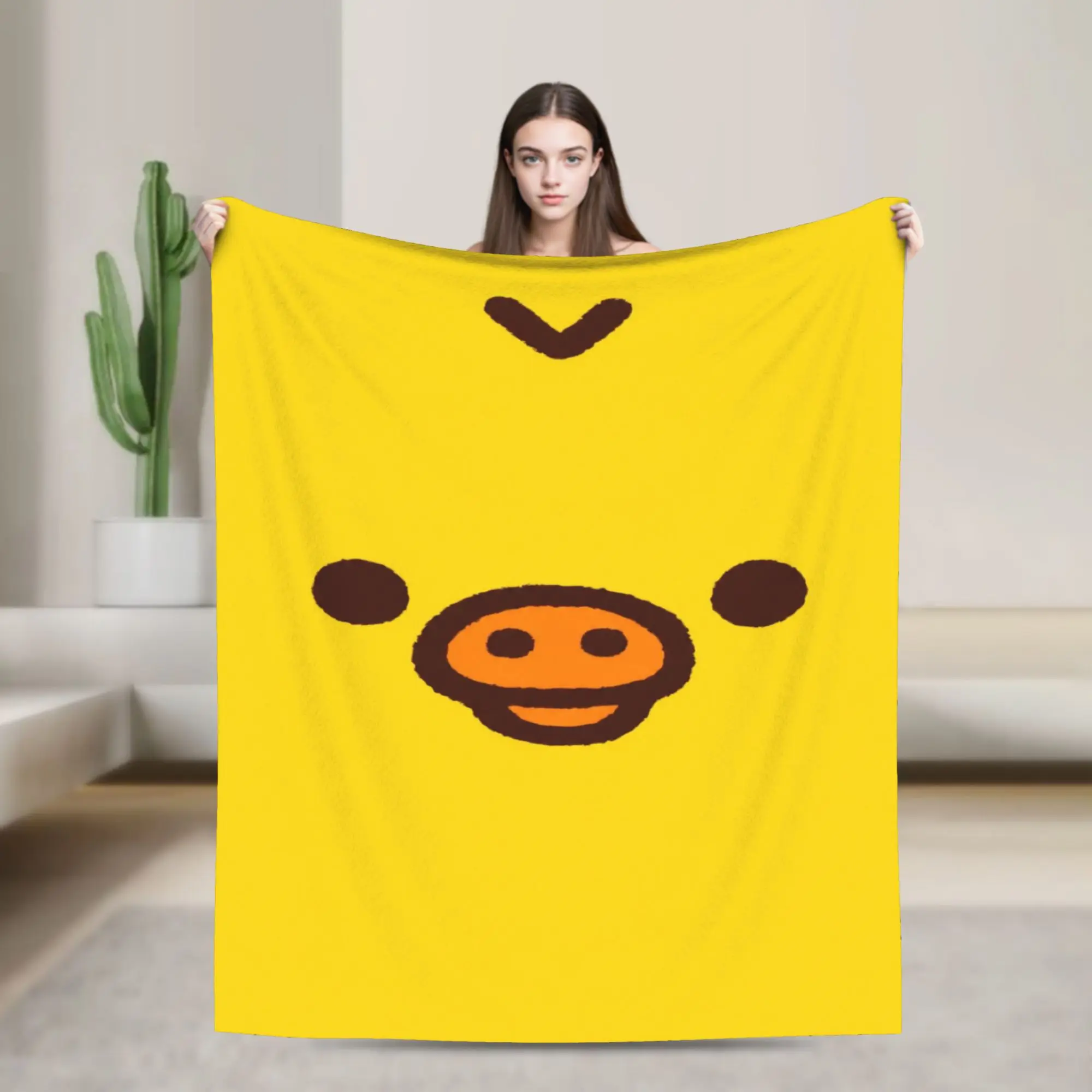 Super Soft Rilakkumas Kiiroitoris yellow duck Throw Blanket Premium Fleece Flannel Lightweight  Bed Blanket Cozy Plush Blankets