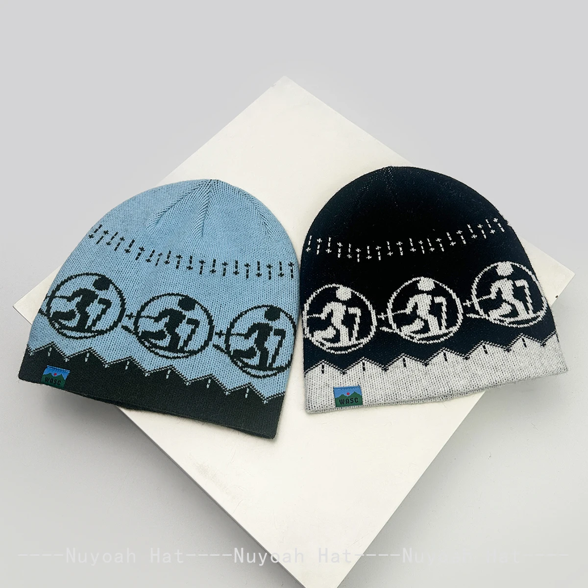 Novos homens mulheres americanos jacquard skates vortex chapéus de malha quente hip-hop moda retro gorros casuais versátil rua ins