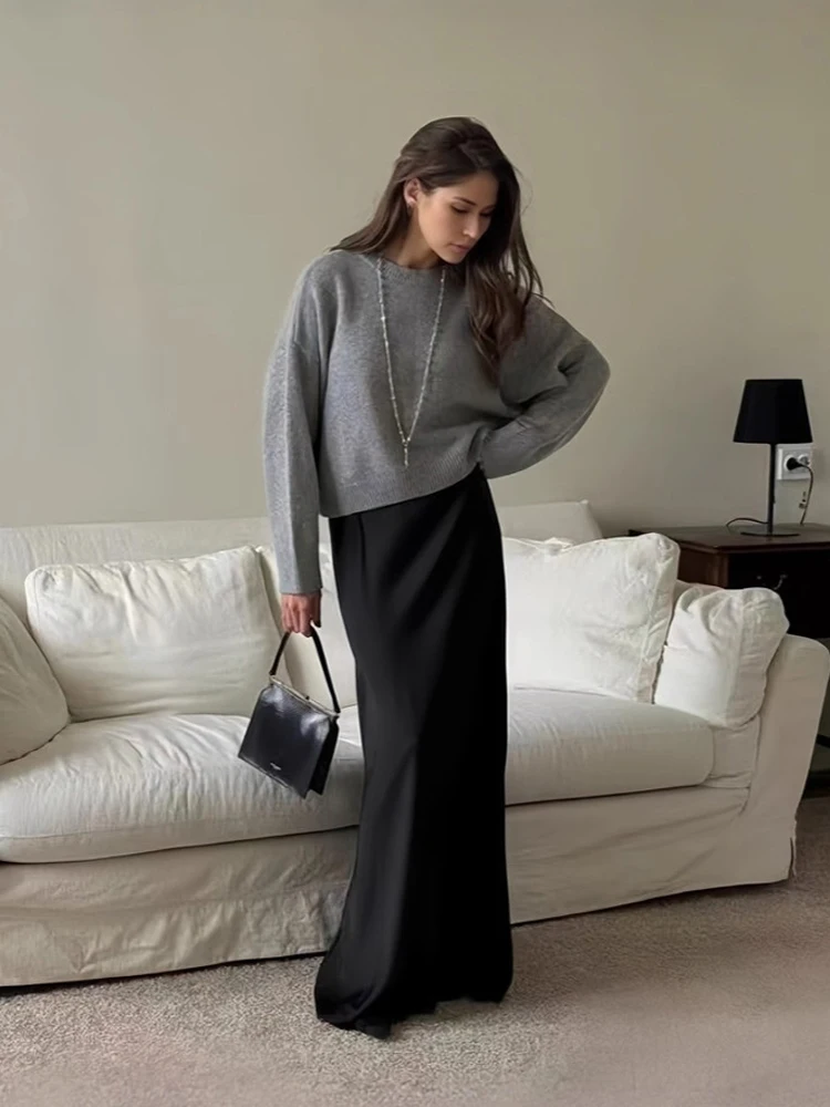 Vrouwen Basic Ronde Hals Trui Herfst Winter Casual Gebreide Trui 2025, Mode Oversize Korte Gebreide Trui Vrouwelijke Dikke Top