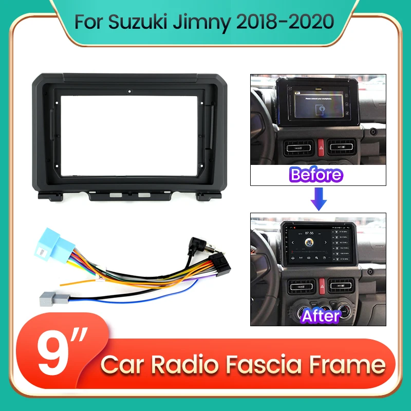 NaviFly Radio samochodowe Fascia Frame cable 2Din dla Suzuki Jimny 2018-2020 Panel montażowy Multimedialny adapter deski rozdzielczej Zestaw