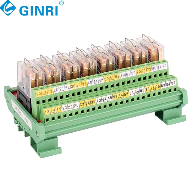8 Channel 2CO 5A DC 24V 12V Relay Module Din Rail  PLC Micro Module Board
