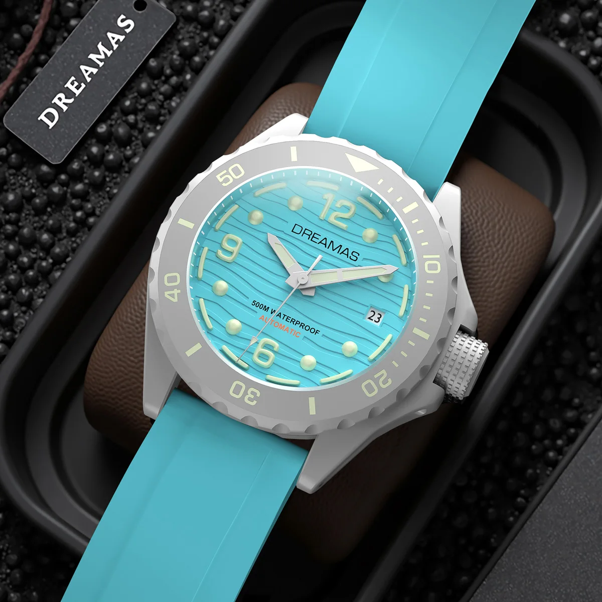 DREAMAS Men's Premium Mechanical Watch Titanium Alloy Diving Watch Swiss Super Luminous Watch D0382G8