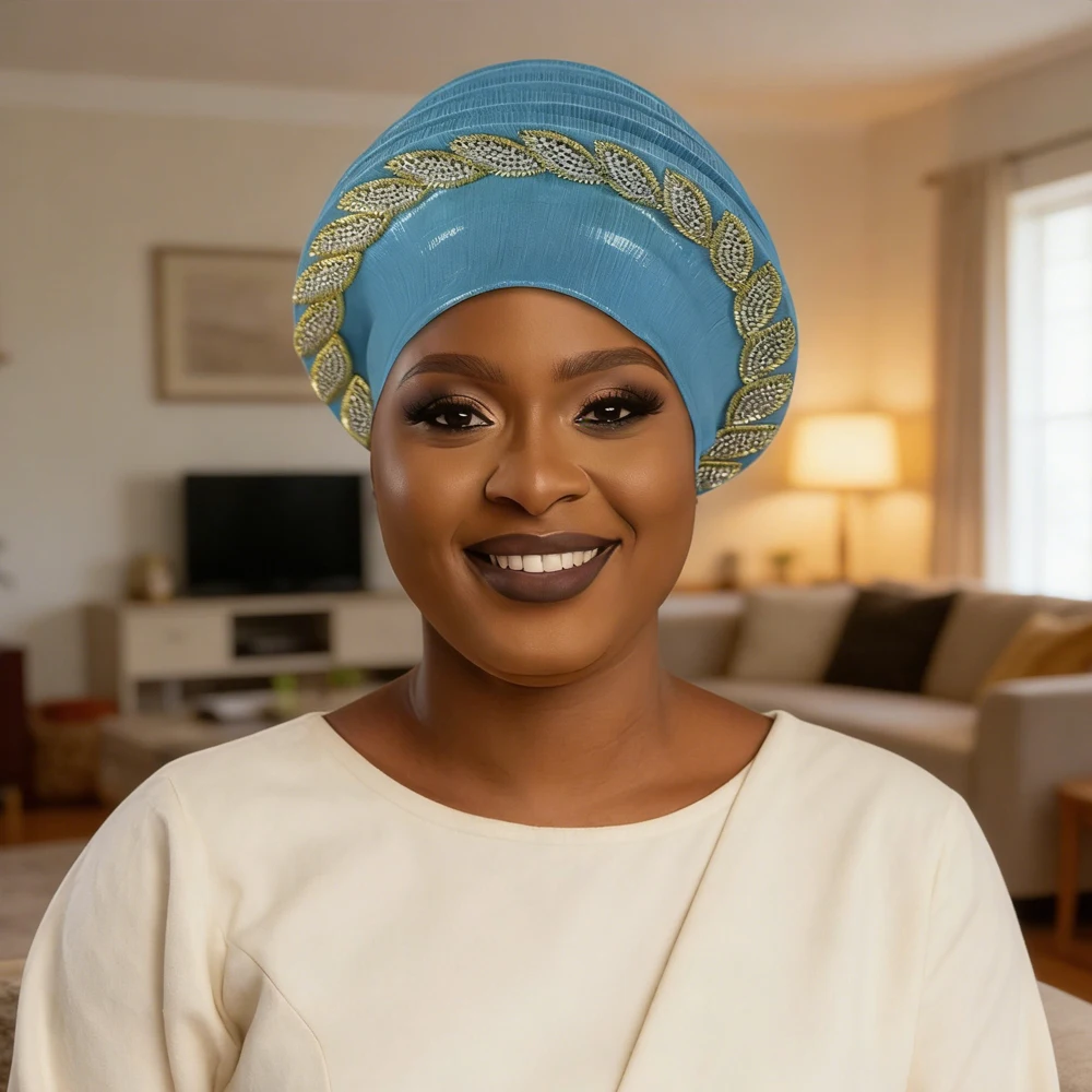 

Multi-Layered Beret Turban Cap for Women African Auto Gele Headtie Nigerian Party Headwear Headpiece Lady Head Wrap Bonnet Hijab