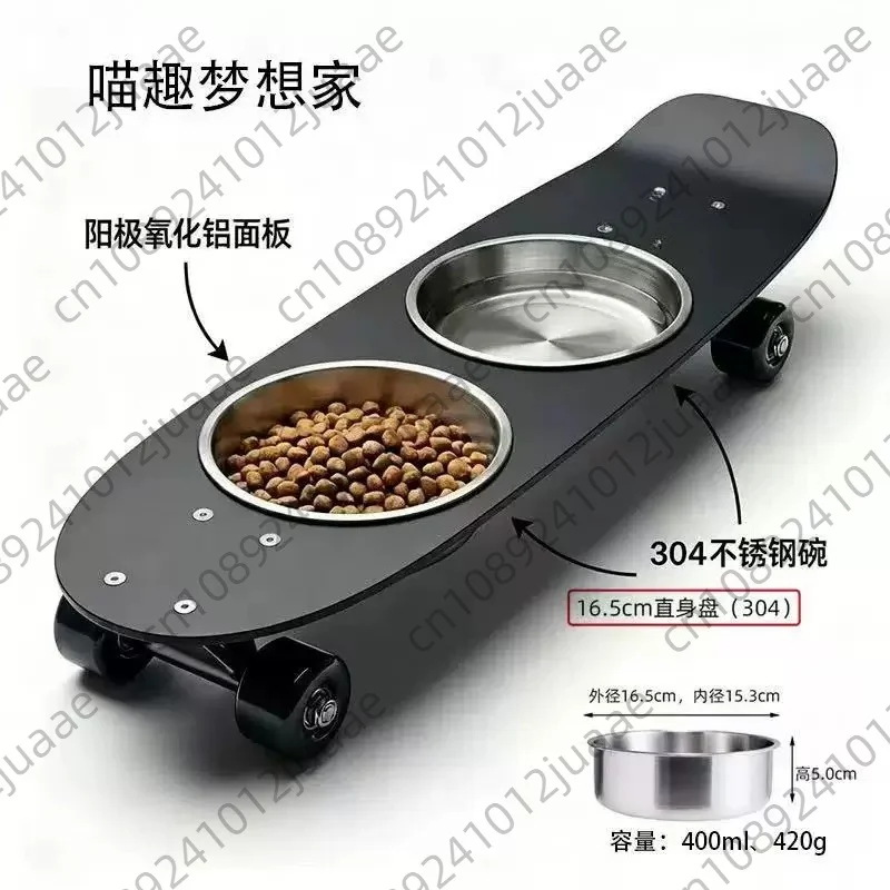 Household anti-knock large diameter, wear-resistant and easy to clean stainless steel pet bowl