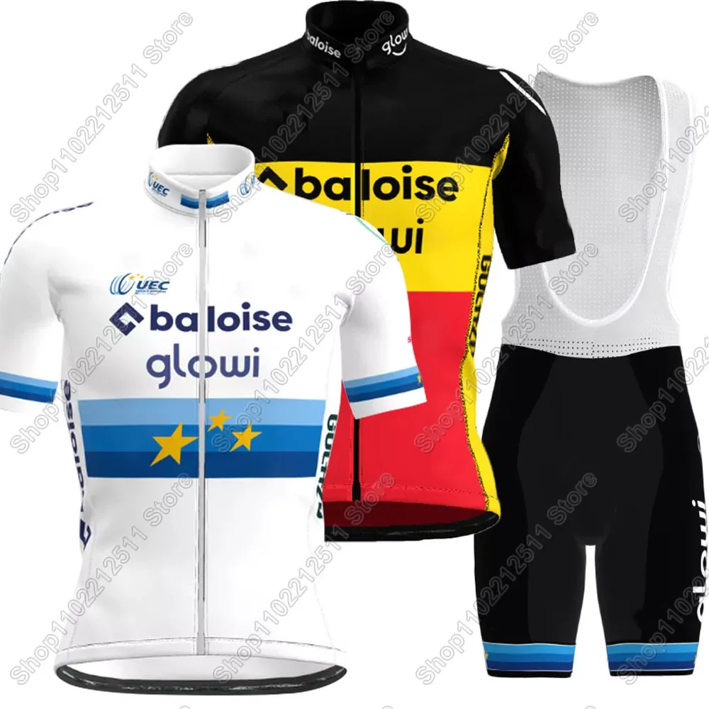 

2025 Baloise Glowi Lions Cycling Jersey Set Belgium European Team Bicycle Clothing Road Bike Shirts Suit Bicycle Bib Shorts MTB