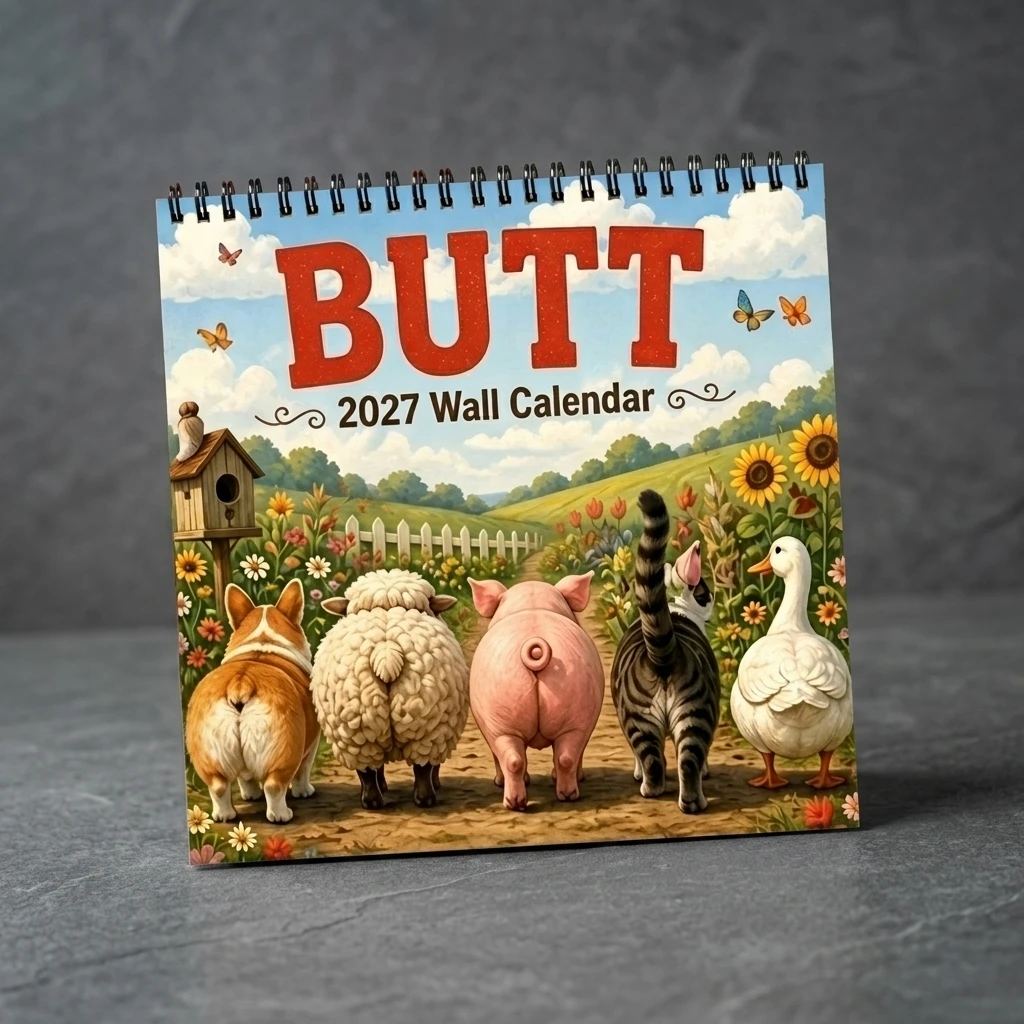Wall Calendar Matte Art Paper Monthly Planner for Home Office Kitchen Decor 2027 Cow Rustic Farmhouse Wall Hanging